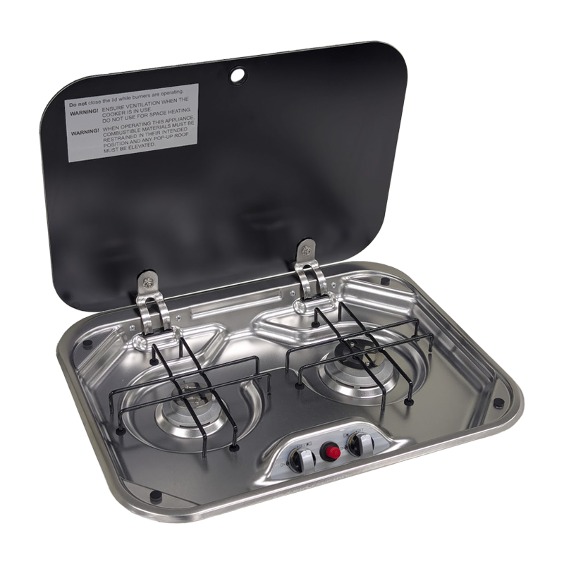 SPHERE 2BNR GAS Stove & Lid with Piezo Ignition - 480 x 370 x 50mm