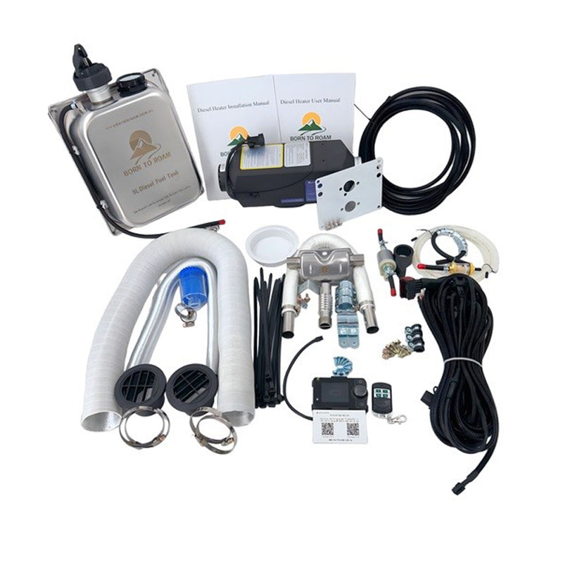 BORN TO ROAM - 2KW Bluetooth Diesel Heater Full Kit, with 5L Tank Inc