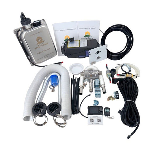 BORN TO ROAM - 2KW Bluetooth Diesel Heater Full Kit, with 5L Tank Inc