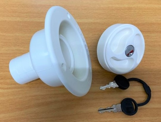 40MM Water Inlet With Locking Cap White