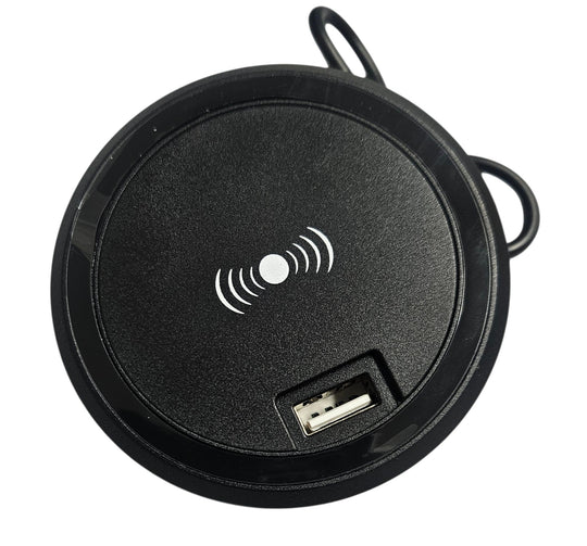 75mm Bench top wireless charger with USB Socket