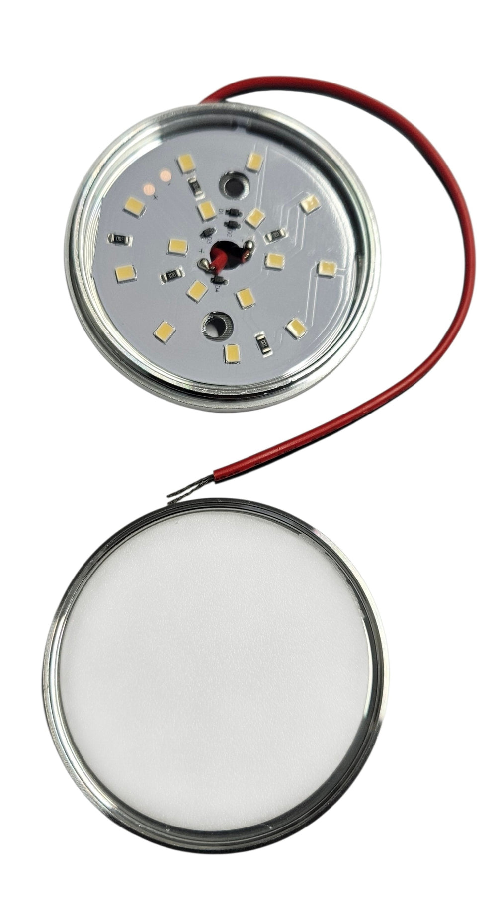 LED Interior Caravan Lights – 60mm Downlights -Silver- Warm light