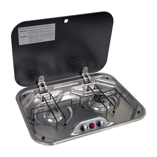SPHERE 2BNR GAS Stove & Lid with Piezo Ignition - 480 x 370 x 50mm