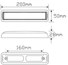 Load image into Gallery viewer, Rectangular LED reverse lights 200mm x 50mm
