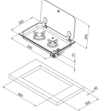 Load image into Gallery viewer, CAN 2 burner gas Hob
