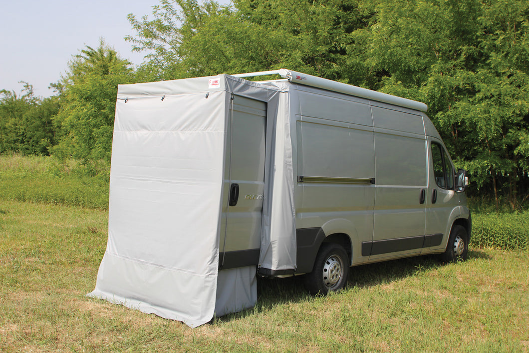 Van side door tent clearance
